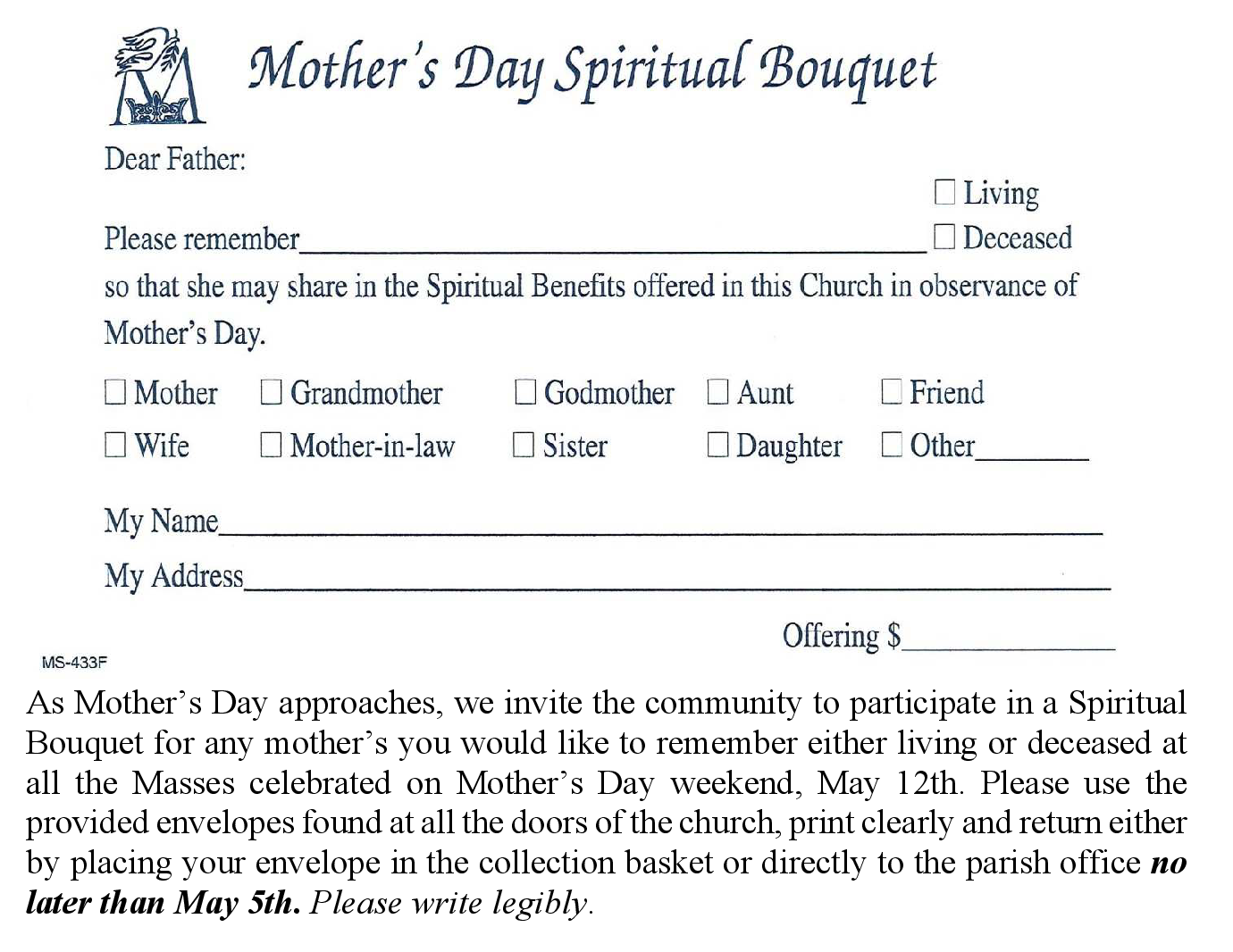 Mother's Day Spiritual Bouquet